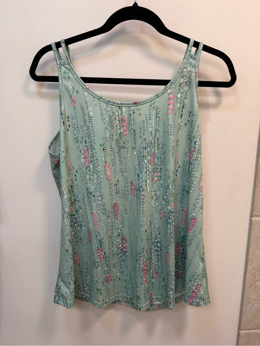 Mint Floral Stripe Tank Top